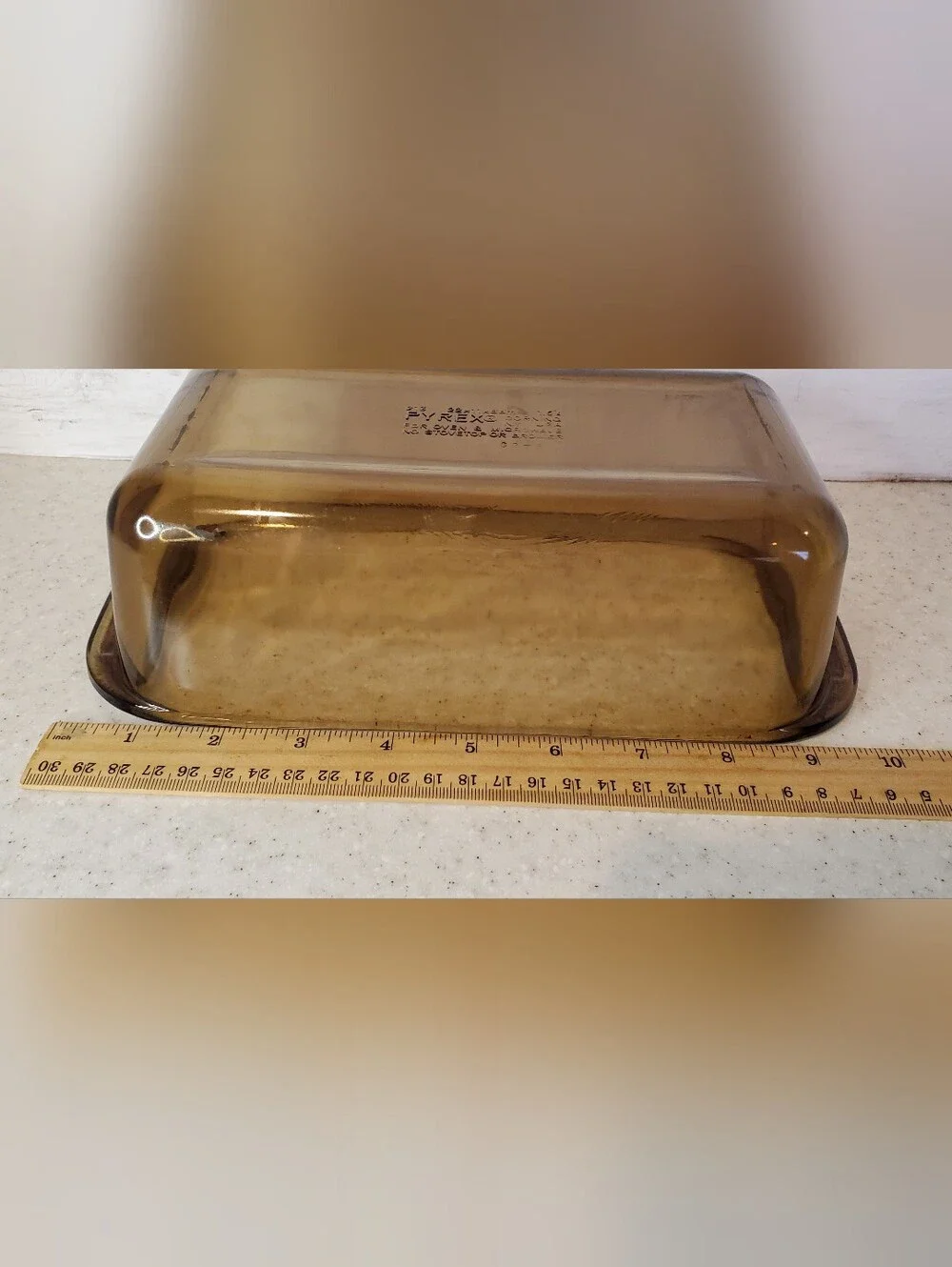 Vintage Pyrex 213 Amber Glass Loaf Bread Pan Corning USA 22x11x6cm